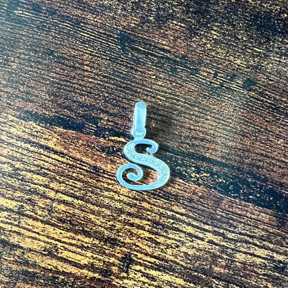 Letter S silver pendant